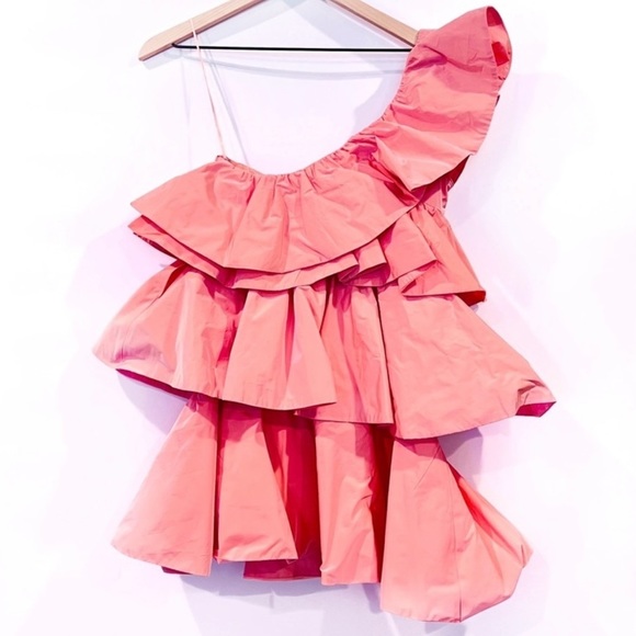 ZARA LIMITED EDITION RUFFLED ASYMMETRIC DRESS - Picture 13 of 17